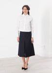 Tulle Pleat Skirt in Navy